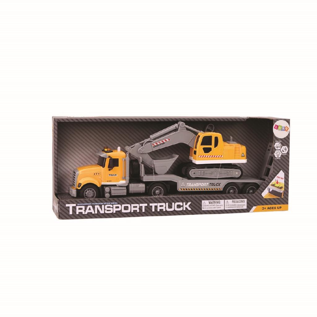 Construction Transport Truck with Excavator